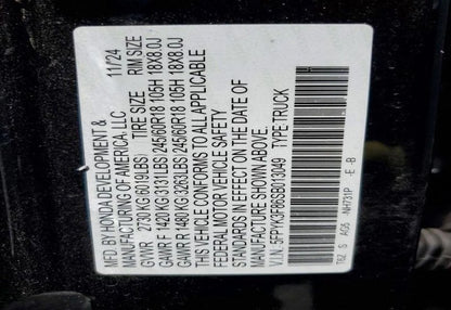 2025 Honda Ridgeline Black Edition Pickup 4D 5 ft - 5FPYK3F86SB013049 photo 11